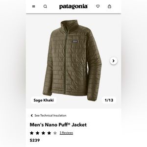 Patagonia Nano Puff Jacket Men’s Large